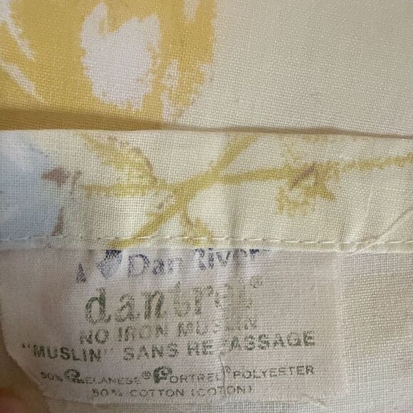 Vintage Dan River Tranquale Flat‎ Sheet Double Size Floral Print No Iron Muslin - Picture 3 of 4